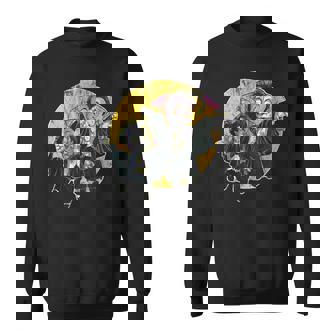 Vintage Halloween Vampire Family Dad Son Cut Out Graphic Sweatshirt - Monsterry