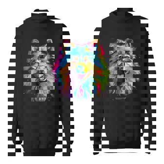 Watercolor Colorful Keeshond Dog Sweatshirt | Seseable UK