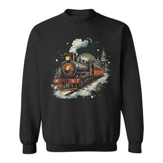 Weihnachtszugintage Dampflokomotive Retro Zug Leiter Sweatshirt - Geschenkecke