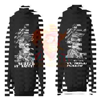 Western Trump Cowboy You Missed American Flag Cowboy Hat Sweatshirt | Mazezy