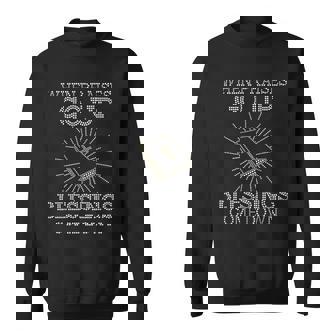 When Praises Go Up Blessings Come Down Bling Rhinestone God Sweatshirt - Thegiftio UK