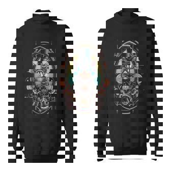 Whimsical Steampunk Cat Art Nouveau Pastel Sweatshirt - Monsterry