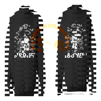 This Workout Is Boo Sheet Gym Fitness Ghost Halloween Sweatshirt - Seseable
