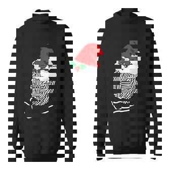 Yarn Ball Santa Knitting T Christmas Women's Xmas Hat Sweatshirt - Monsterry