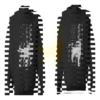 Yellow Lab Camouflage American Flag Yellow Labrador Sweatshirt - Monsterry