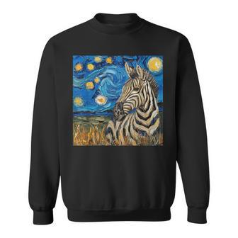 Zebra Van Gogh Style Starry Night Sweatshirt - Thegiftio UK