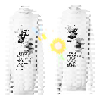 Addicted To Cats And Bees Bee Cat And Sunflower Sweatshirt - Monsterry