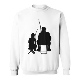 Angler Papa Und Sohn Fischer Fishing Rod Angel Boys' Gray Sweatshirt - Geschenkecke