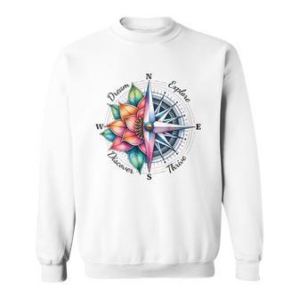 On Back Traveler Compass Dream Explore Discover Adventure Sweatshirt | Seseable UK