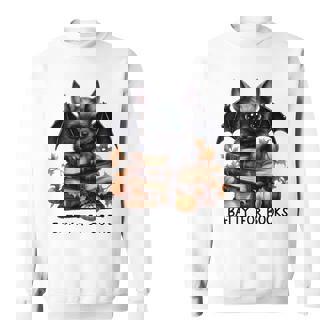 Batty For Books Novels Merch Halloween Novel Lover Sweatshirt - Monsterry