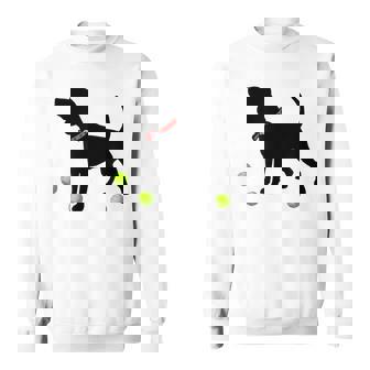 Beagle Dog Plays Fetch With Yellow Tennis Balls Sweatshirt - Monsterry