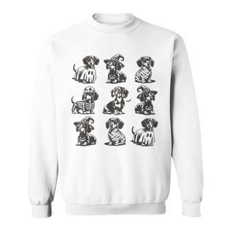 Boo Dachshund Halloween Spooky Dog Wiener Halloween Costume Sweatshirt - Thegiftio UK