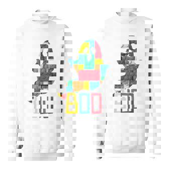 Building Blocks Ghost Boo Master Builder Halloween Costume Sweatshirt - Thegiftio