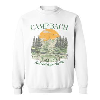 Camp Bach Team Bride Retro Camping Bachelorette Party 2024 Sweatshirt - Thegiftio UK
