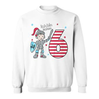 Children's 6Th Birthday With Sword Ich Bin Schon Sechs Ritter Mit Sword Sweatshirt - Geschenkecke