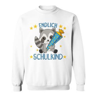 Children's Endlich Schulkind Raccoon School Cone School Cute Raccoon 80 Sweatshirt - Geschenkecke