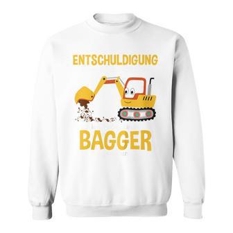 Children's Excuse Das Ich Zu Spät Bin Digger Driver Boy Digger 80 Sweatshirt - Seseable