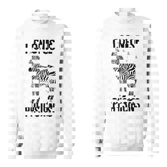 I Confuse Physicians Rare Disease Awareness Zebra Ribbon Sweatshirt - Thegiftio