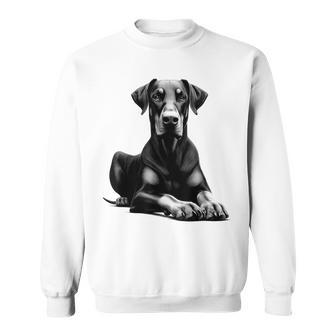 Cool Doberman With Floppy Ears In Lying Pose Sweatshirt - Thegiftio UK