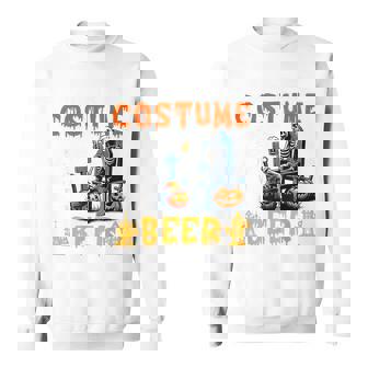 My Costume Now Give Me A Beer Halloween Skeleton Drinking Sweatshirt - Thegiftio UK