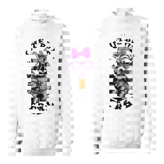 Cute But Feral Colorful Racoon With Sunglasses Racoon Sweatshirt - Monsterry