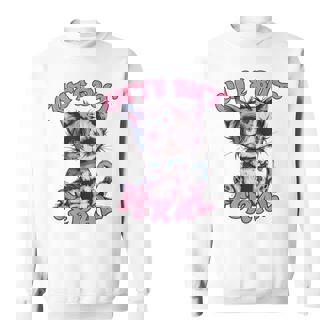 Cute But Feral Zombie Voodoo Cat Halloween Spooky Sweatshirt - Monsterry