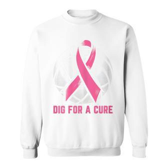 Dig For A Cure Breast Cancer Awareness Volleyball Pink Out Sweatshirt - Thegiftio UK