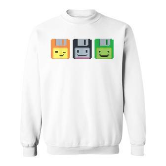 Diskette Floppy Retro Nerd Gamer Pixel Sweatshirt - Geschenkecke