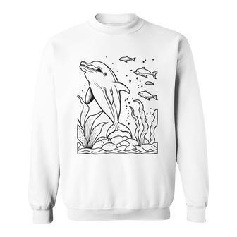 Dolphin Ausmalen Und Selbst Bemalen Colouring Sweatshirt - Seseable