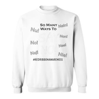 Drug Free Red Ribbon Week Awareness Wear Red Say No To Drugs Sweatshirt - Thegiftio UK