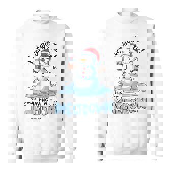 Everything's Fine Snowman Meltdown Mental Health Christmas Sweatshirt - Seseable