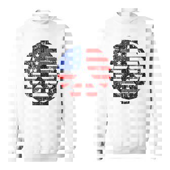 Fourth 4Th Of July American Flag Peace Sign Sweatshirt - Monsterry