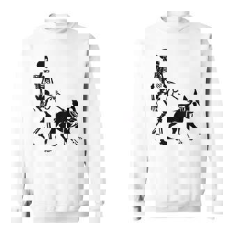 Halloween Skeleton Walking Boston Terrier Dog Lover Sweatshirt - Monsterry