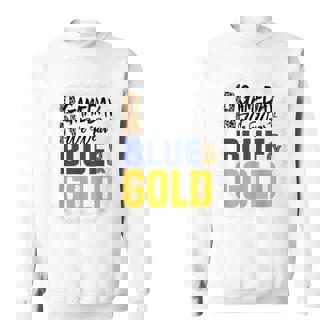 On Gameday Football We Wear Gold And Blue Leopard Print Sweatshirt - Thegiftio UK