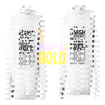 On Gameday Football We Wear Purple And Gold Leopard Print Sweatshirt - Thegiftio UK