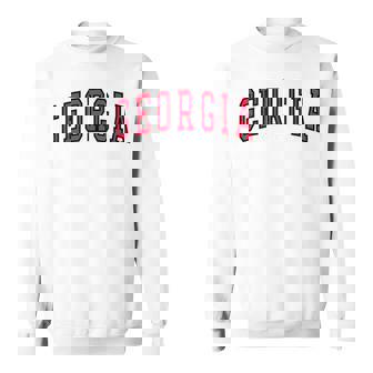 Georgia Ga Vintage Athletic Sports Red Text Georgia Sweatshirt - Thegiftio UK