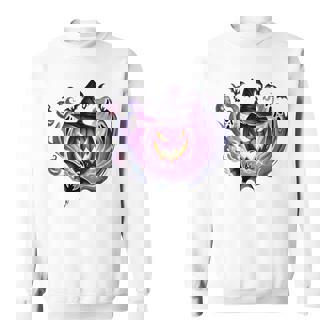 Glow In The Shadows Pumpkin Ghosts Bats Halloween Matching Sweatshirt - Monsterry