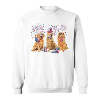 Golden Retriever Dog 4Th Of July American Usa Flag Patriotic Sweatshirt - Monsterry DE