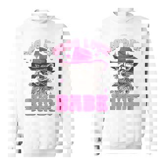 Good Luck Babe Western Pink Cowgirls Raccoon Opossum Meme Sweatshirt - Thegiftio