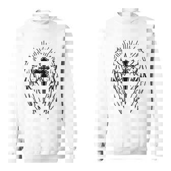 Gothic Cross And Wings Goth Alt Egirl Eboy Y2k Emo Sweatshirt - Seseable