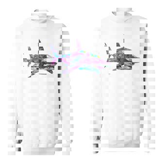 Great Shark Polygon Fishing Scuba Diving Shark Lover Sweatshirt - Monsterry