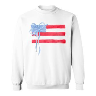 Hair Bow American Flag 4Th Of July Sweatshirt - Monsterry