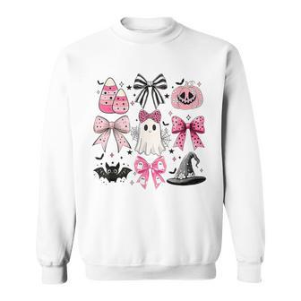 Halloween Costume Ghost Boo Coquette Bow Sweatshirt - Thegiftio UK