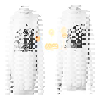 Halloween Dog Wearing Ghost Custome Dog Lovers Sweatshirt | Seseable UK
