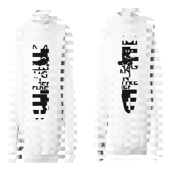 Hang In There Cat Dangly Design Tank Top Sweatshirt - Monsterry