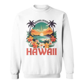 Hawaiian Aloha State Hawaiian Islands Vintage Graphic Sweatshirt - Thegiftio UK