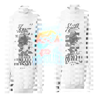 Honolulu Beach Hawaii Surfing Vintage Hawaiian Retro Surf Sweatshirt - Seseable
