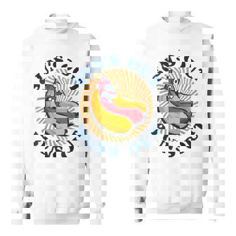 Hot Dog Adult Pun Sun's Out Buns Out Sweatshirt - Monsterry