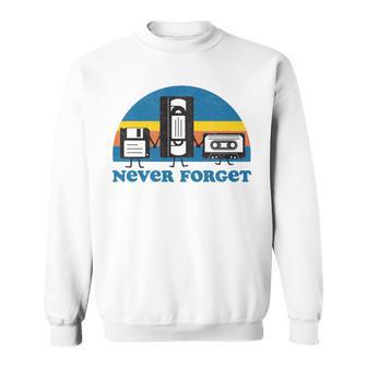Humoristique Never Forget Avec Disquette Disquettehs Tape Années 90 Et 80 Manche Longue Sweater e - Cadeauxyz