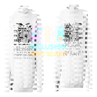 Inclusion Isn't Scary Halloween Teacher Mummy Skeleton Ghost Sweatshirt - Monsterry
